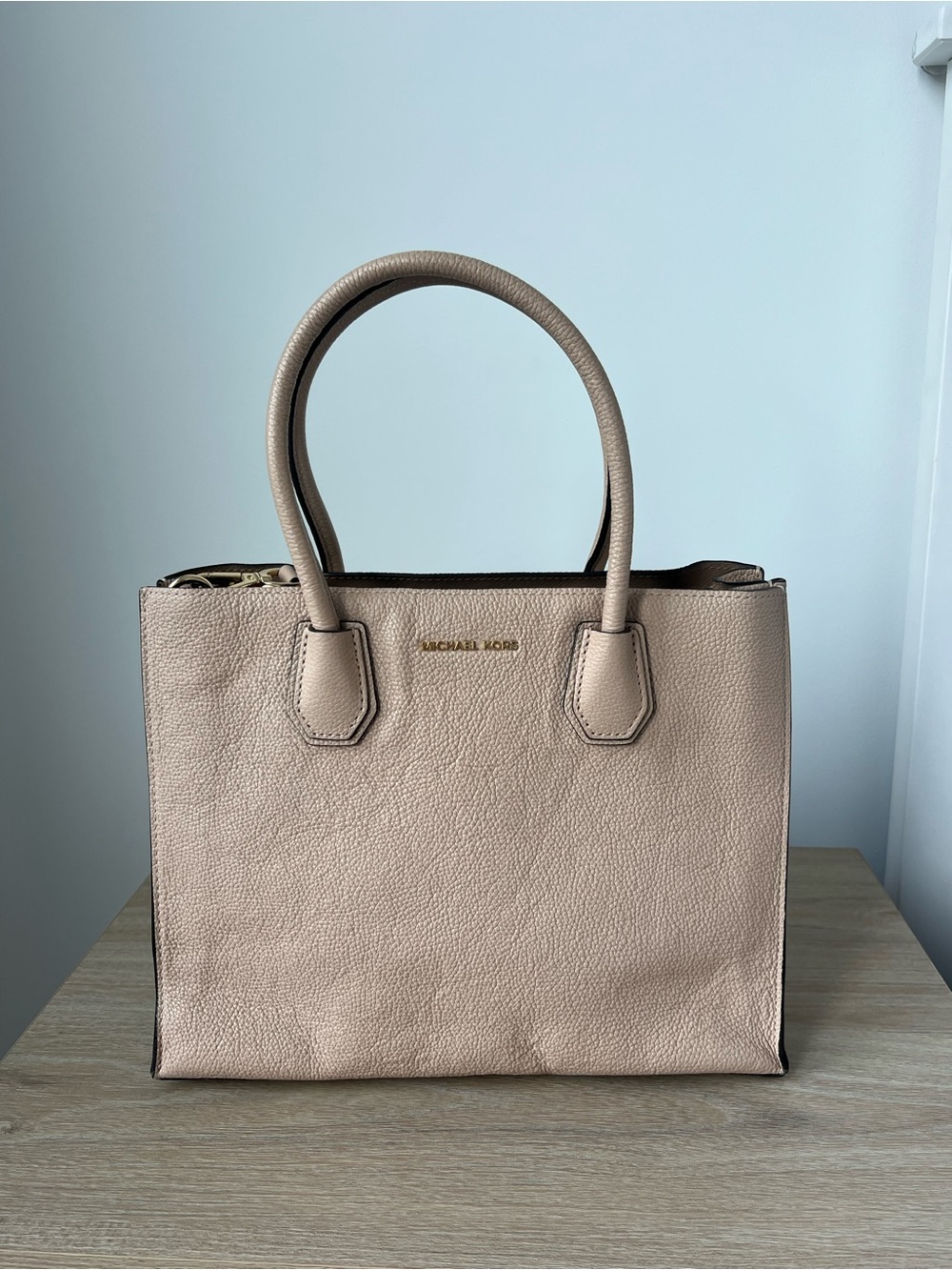 Michael Kors Large Mercer Blush Pebbled Leather Arm/Crossbody Bag